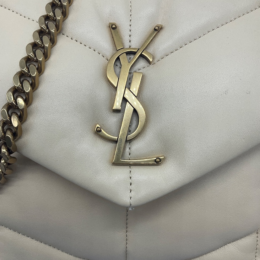 SAINT LAURENT LIGHT YELLOW QUILTED LAMBSKIN LEATHER MEDIUM PUFFER BAG - Picture 9 of 16